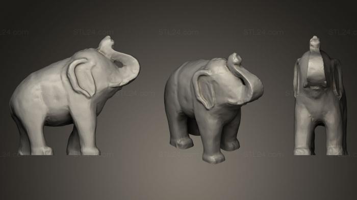 Статуэтки животных (Статуя слона, STKJ_0265) 3D модель для ЧПУ станка